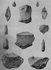 Gravures de pièces d'outils en pierre