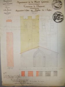 Document de la commune de Clerrmont : Plan d'un clocher